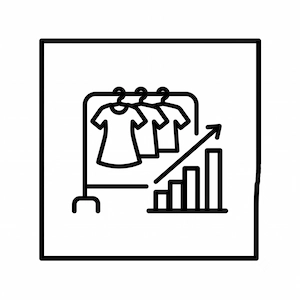 apparel market sales testing icon