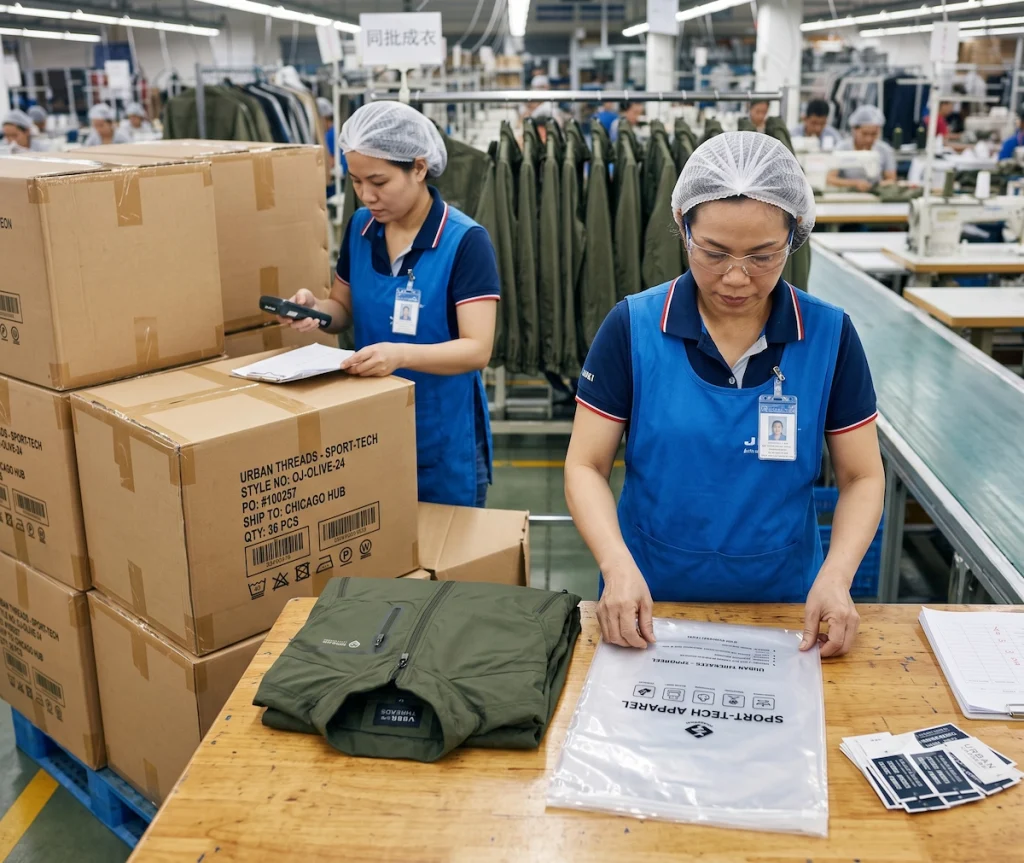 apparel packing and shipment review