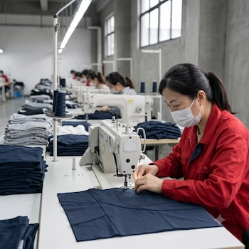 Página inicial produção em fábricas de roupas