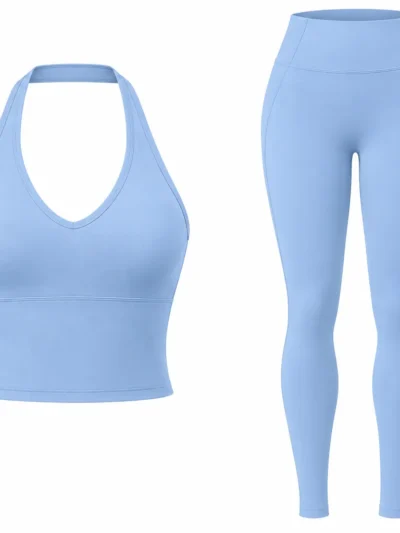 Ensemble femme composé d'un débardeur de yoga ultra-extensible à séchage rapide et d'un legging | Fabricant de vêtements de sport