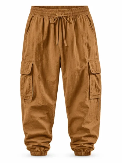 Pantalones cargo de algodón y lino para hombre con múltiples bolsillos | Fabricante de ropa informal