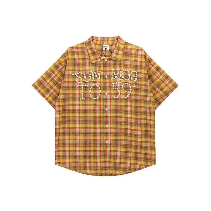 Chemise en flanelle Ă carreaux oversize, effet dĂ©lavĂ© acide vintage, avec dĂ©tails en perles et strass | Fabricant de vĂȘtements streetwear Chemise en flanelle Ă carreaux oversize, effet dĂ©lavĂ© acide vintage, avec dĂ©tails en perles et strass | Fabricant de vĂȘtements streetwear