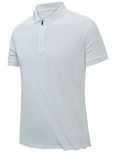 men's zip polo shirt | performance golf apparel supplier