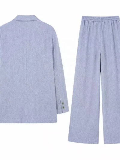 双排扣柔软亚麻西装外套 | 自有品牌服装制造商