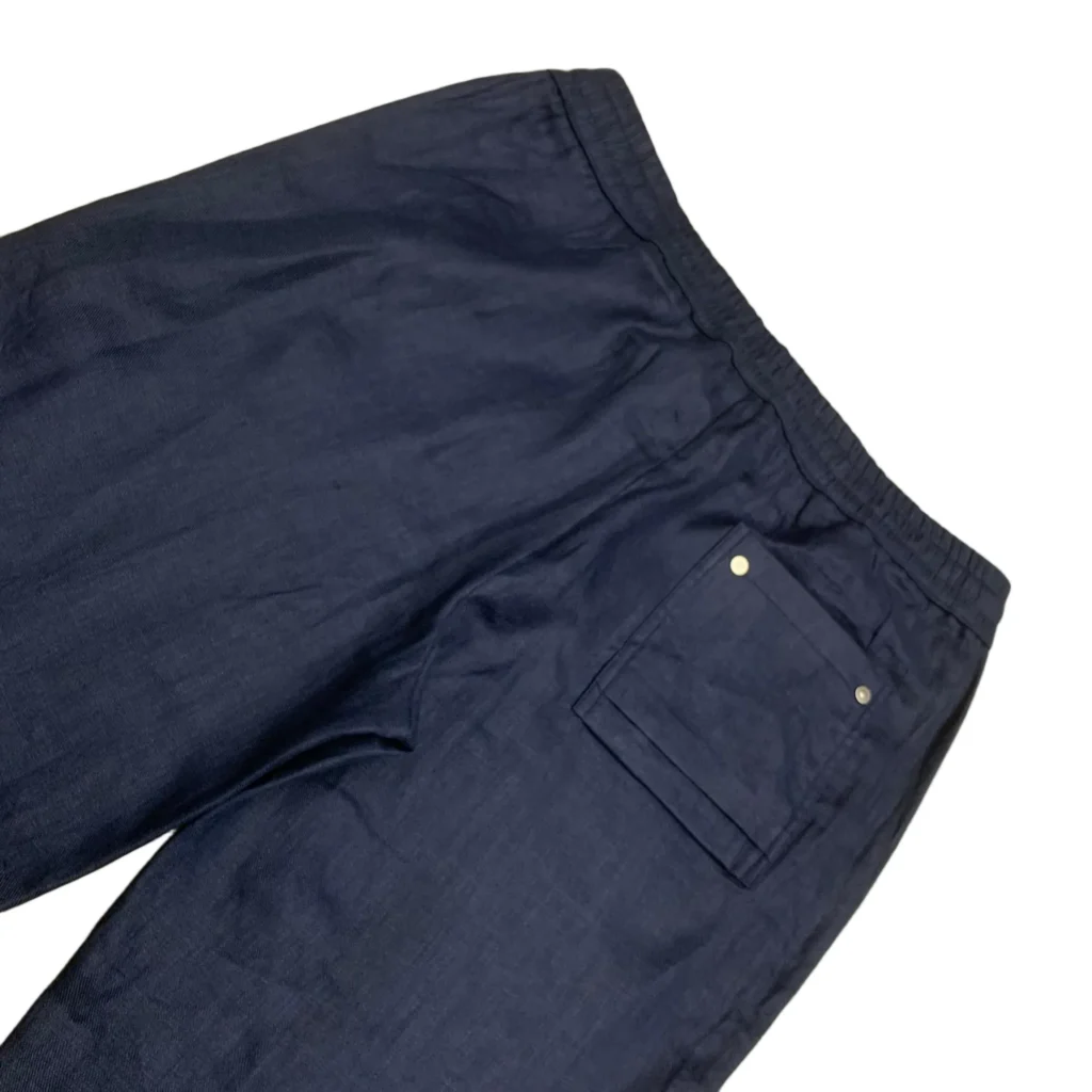 Pantalones de lino de corte recto con cordón para hombre 100% | Fabricante de ropa masculina