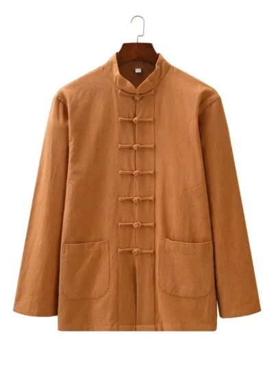 men's mandarin collar linen shirt | oriental style apparel manufacturer