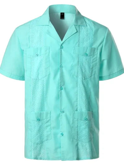 embroidered guayabera shirt | four pocket resort wear supplier