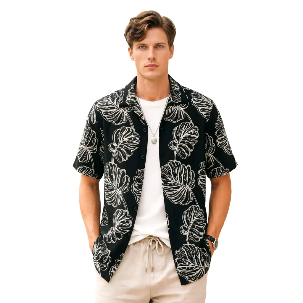 men's floral print slim fit shirt | urban casual supplier