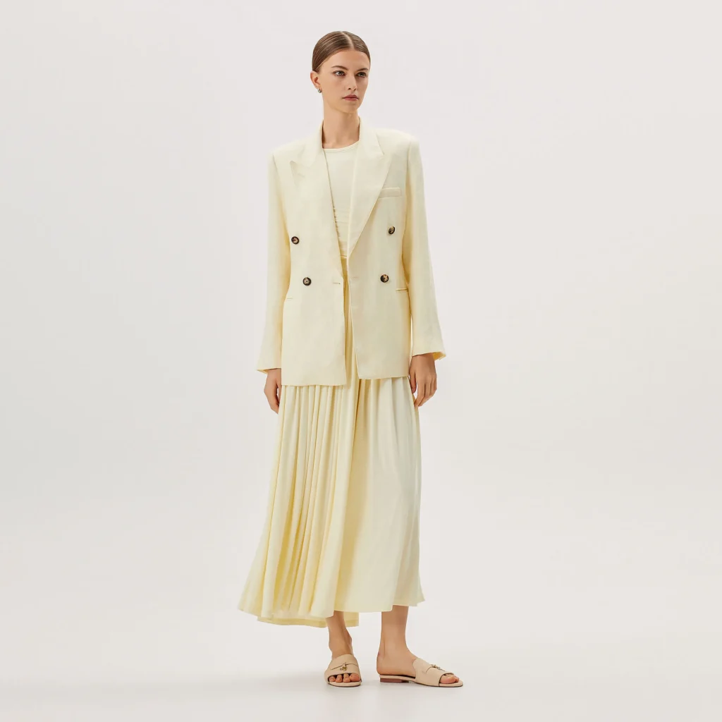 women's 100% linen formal office suit set | private label manufacturer