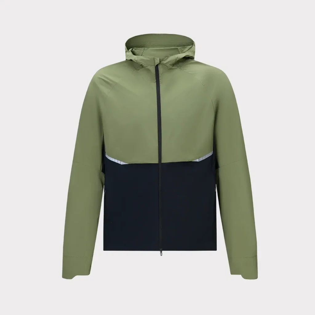 Jaqueta bomber com capuz de viscose com proteção UV | fornecedor de roupas para atividades ao ar livre