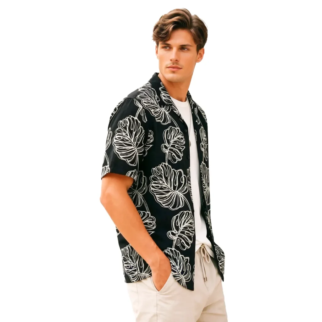 men's floral print slim fit shirt | urban casual supplier