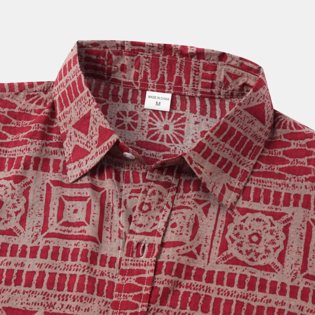 men's bohemian print short sleeve shirt | resort wear supplier