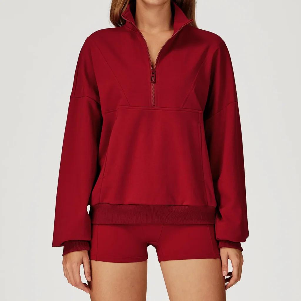 oversized zip hoodie | casual activewear sweatshirt supplier