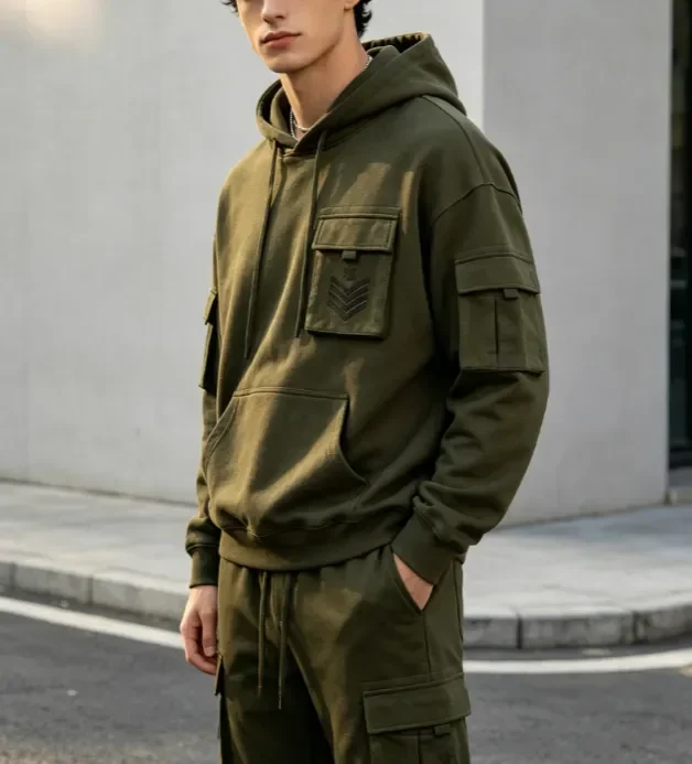 Ensemble basique homme : sweat à capuche et pantalon de jogging | Fournisseur de streetwear en marque de distributeur