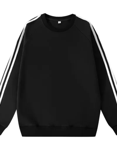 男女通用棉质条纹连帽卫衣 | 宽松街头服饰供应商