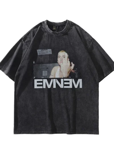 Camiseta masculina com estampa retratista vintage e corte descontraído | fornecedor de streetwear