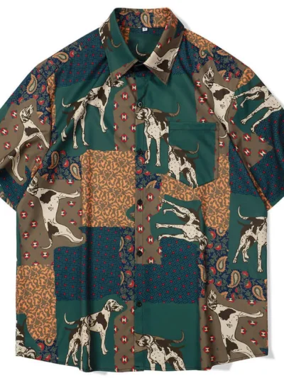 men's 3d floral print long sleeve hawaiian shirt | resortwear supplier