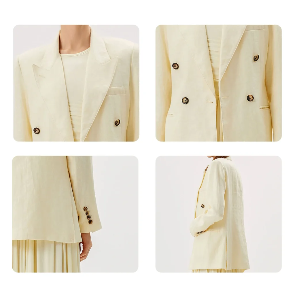 women's 100% linen formal office suit set | private label manufacturer