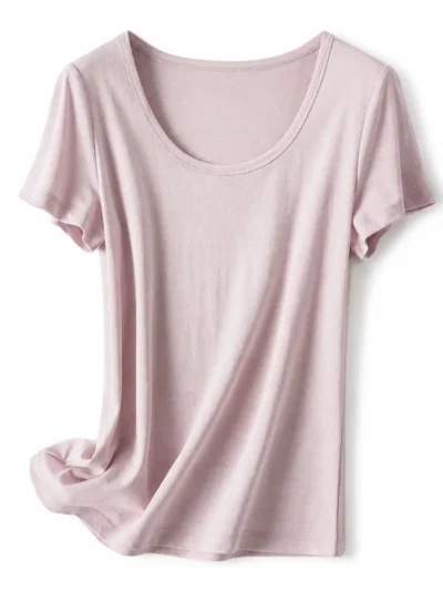 women's linen cotton knit t shirt | lightweight crew neck supplier