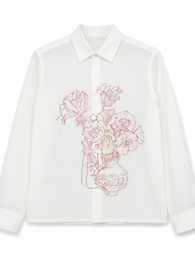 men's floral print linen blend shirt | wrinkle resistant casual supplier