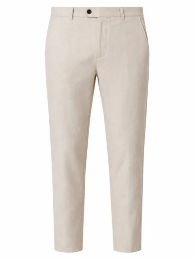 Pantalones de lino ligeros de corte holgado en color caqui para hombre | Fabricante de marcas propias