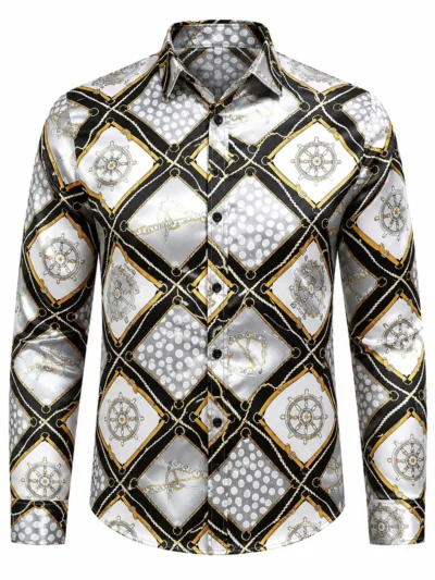 chemise à manches longues imprimée coupe ajustée pour homme | fabricant de marques de distributeur