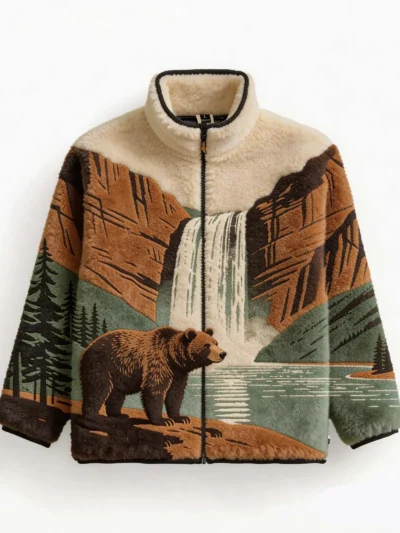 veste en polaire sherpa épaisse | fournisseur de vêtements d'extérieur streetwear en marque de distributeur