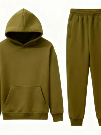 Conjunto unissex de moletom com capuz e calça jogger 100% de algodão | fornecedor de logotipos personalizados