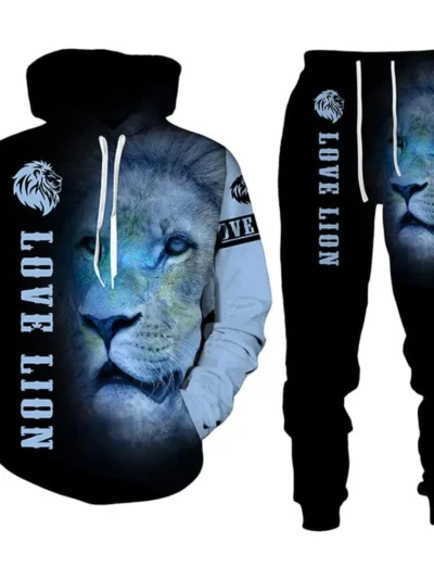 Conjunto unissex de moletom com capuz e calça jogger com estampa por sublimação | fornecedor de streetwear personalizado