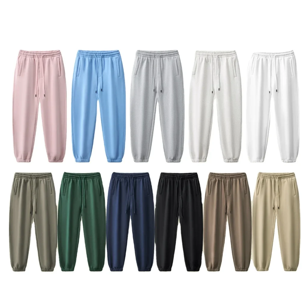 350gsm heavyweight fleece jogger pants | elastic waist casual supplier