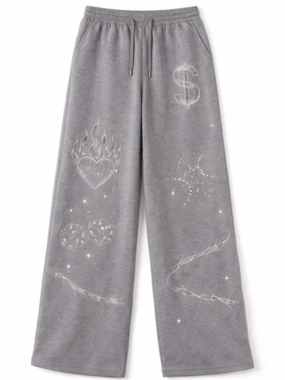 men's rhinestone jogger pants | custom printed streetwear supplier