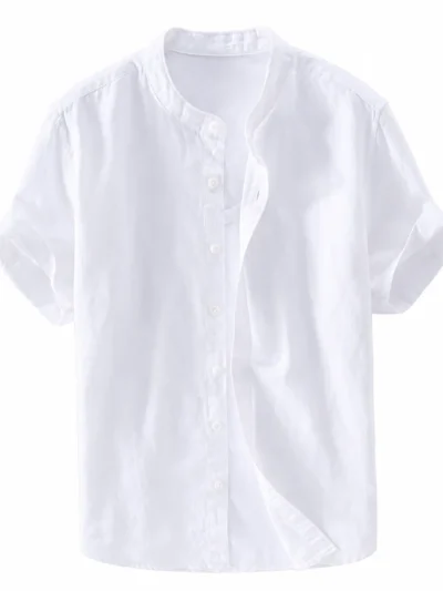 men's linen cotton short sleeve shirt | breathable casual supplier
