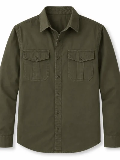 Camisa informal de manga larga de popelín para hombre | Fabricante de marcas propias
